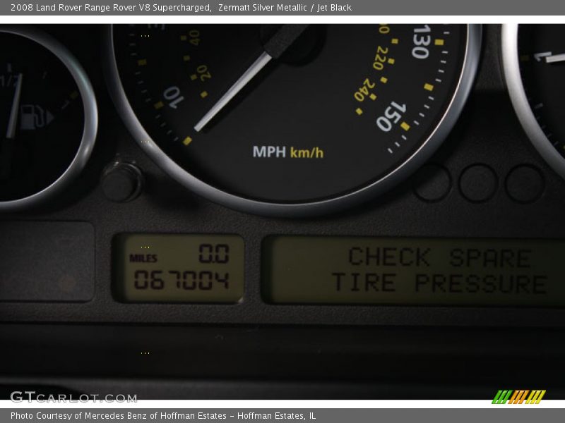 Zermatt Silver Metallic / Jet Black 2008 Land Rover Range Rover V8 Supercharged