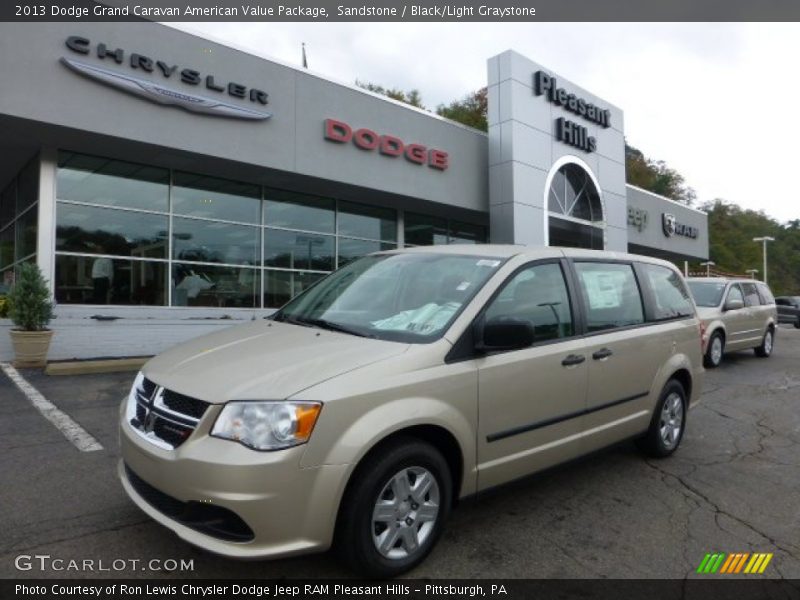 Sandstone / Black/Light Graystone 2013 Dodge Grand Caravan American Value Package