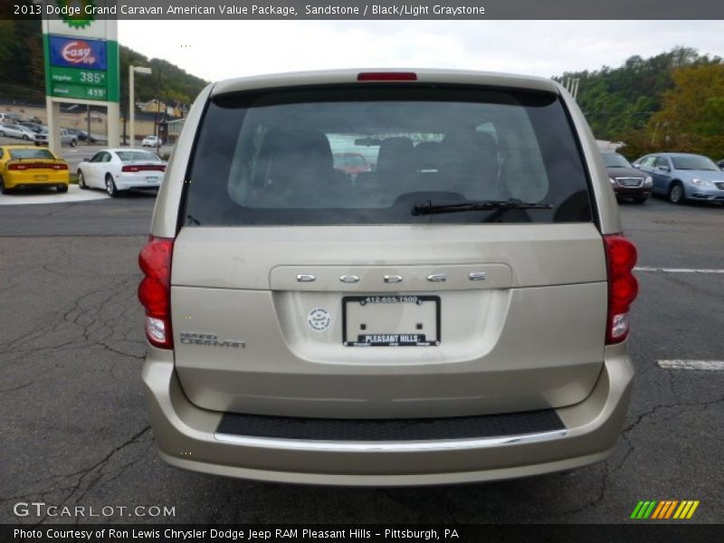 Sandstone / Black/Light Graystone 2013 Dodge Grand Caravan American Value Package