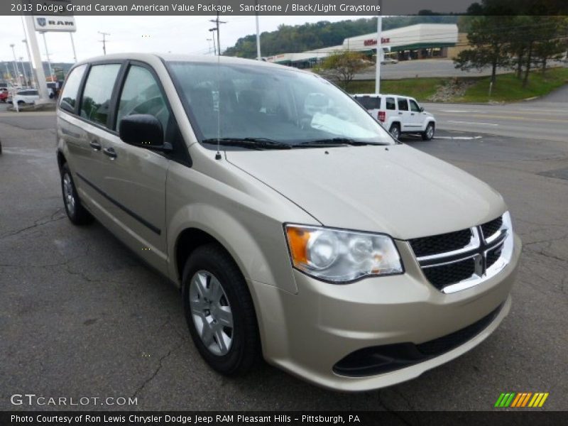 Sandstone / Black/Light Graystone 2013 Dodge Grand Caravan American Value Package
