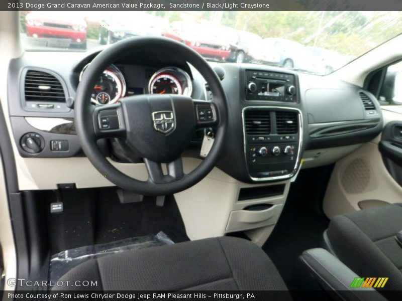 Sandstone / Black/Light Graystone 2013 Dodge Grand Caravan American Value Package