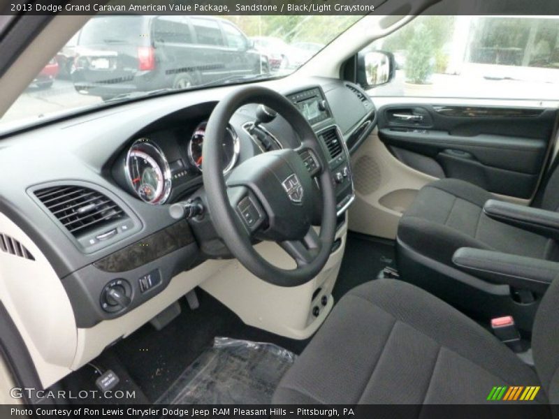 Sandstone / Black/Light Graystone 2013 Dodge Grand Caravan American Value Package