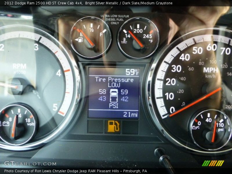 Bright Silver Metallic / Dark Slate/Medium Graystone 2012 Dodge Ram 2500 HD ST Crew Cab 4x4