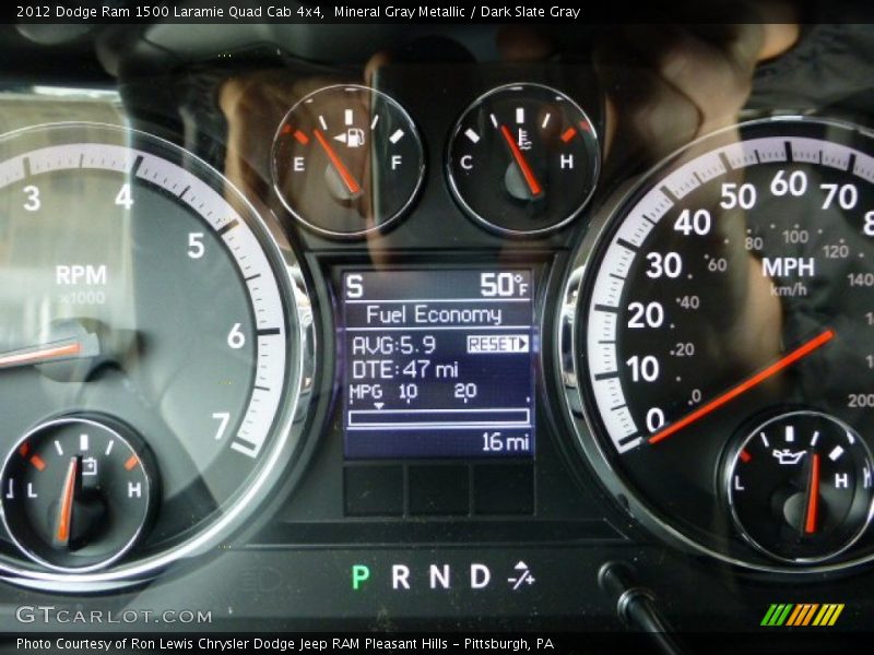 Mineral Gray Metallic / Dark Slate Gray 2012 Dodge Ram 1500 Laramie Quad Cab 4x4