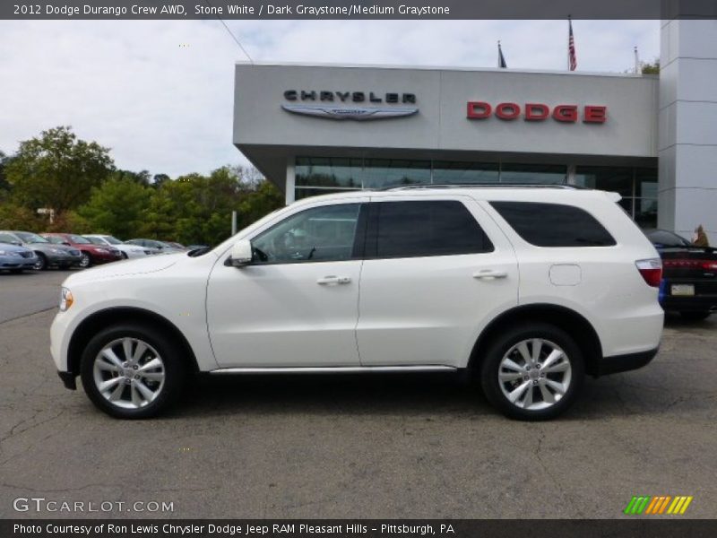 Stone White / Dark Graystone/Medium Graystone 2012 Dodge Durango Crew AWD