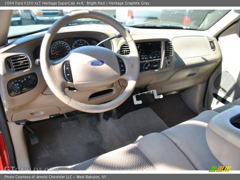 Bright Red / Heritage Graphite Grey 2004 Ford F150 XLT Heritage SuperCab 4x4