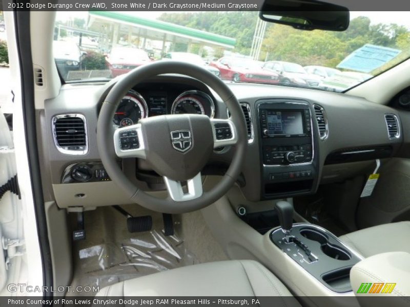 Stone White / Dark Graystone/Medium Graystone 2012 Dodge Durango Crew AWD