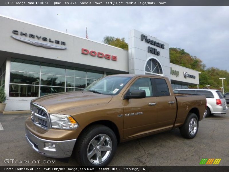 Saddle Brown Pearl / Light Pebble Beige/Bark Brown 2012 Dodge Ram 1500 SLT Quad Cab 4x4