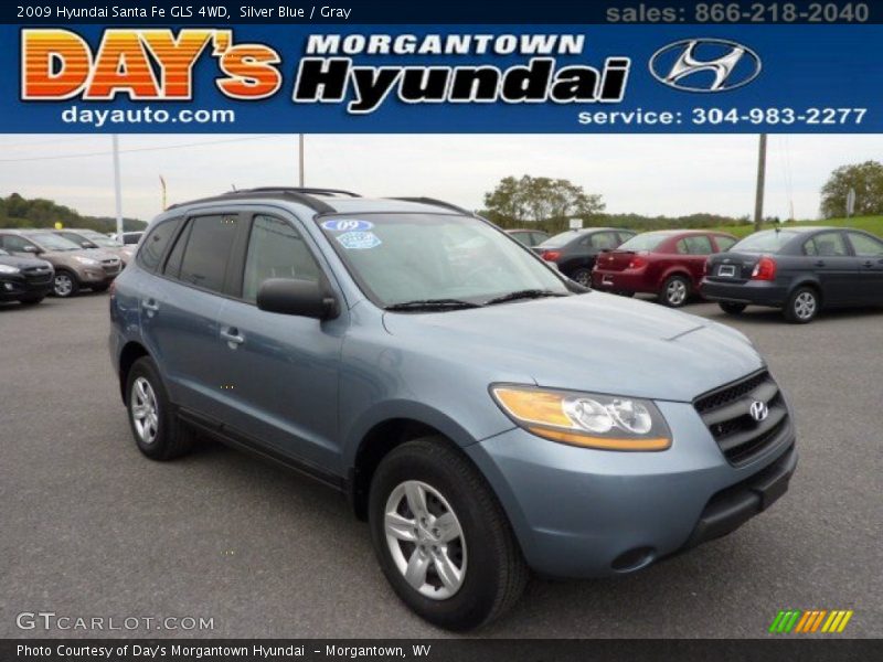 Silver Blue / Gray 2009 Hyundai Santa Fe GLS 4WD