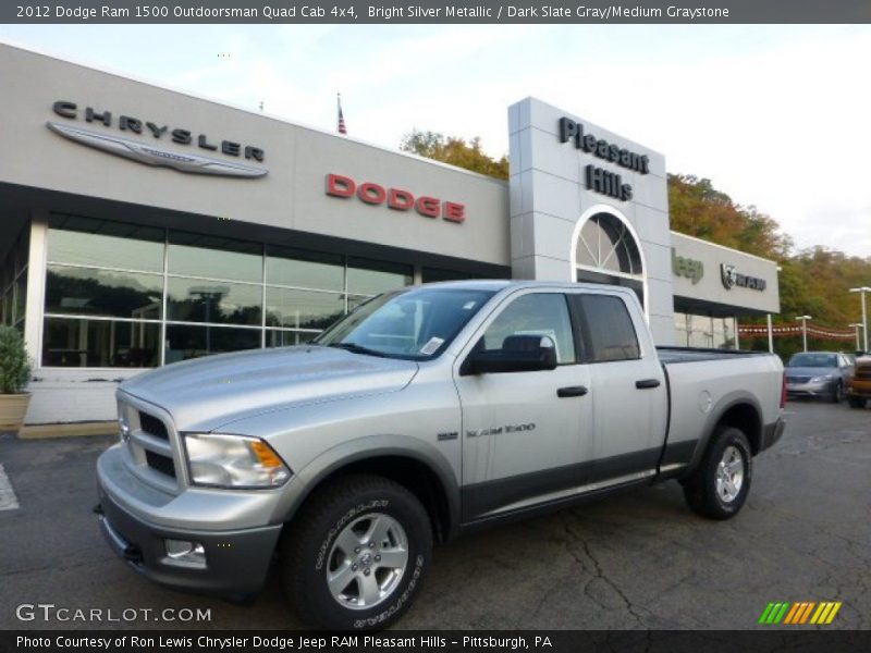 Bright Silver Metallic / Dark Slate Gray/Medium Graystone 2012 Dodge Ram 1500 Outdoorsman Quad Cab 4x4