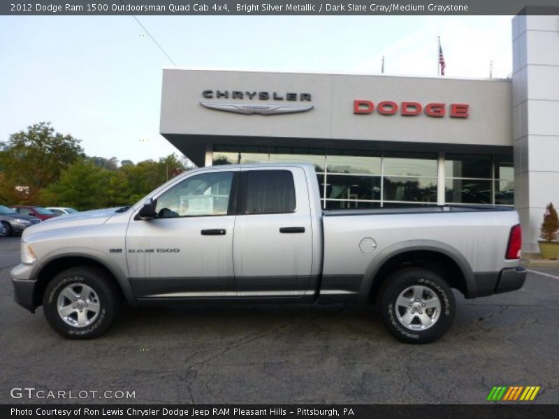 Bright Silver Metallic / Dark Slate Gray/Medium Graystone 2012 Dodge Ram 1500 Outdoorsman Quad Cab 4x4
