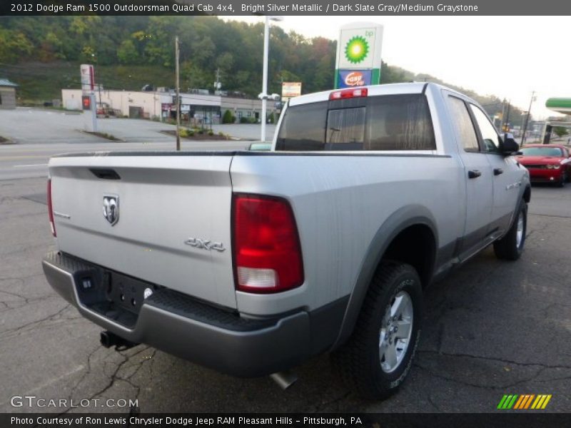 Bright Silver Metallic / Dark Slate Gray/Medium Graystone 2012 Dodge Ram 1500 Outdoorsman Quad Cab 4x4