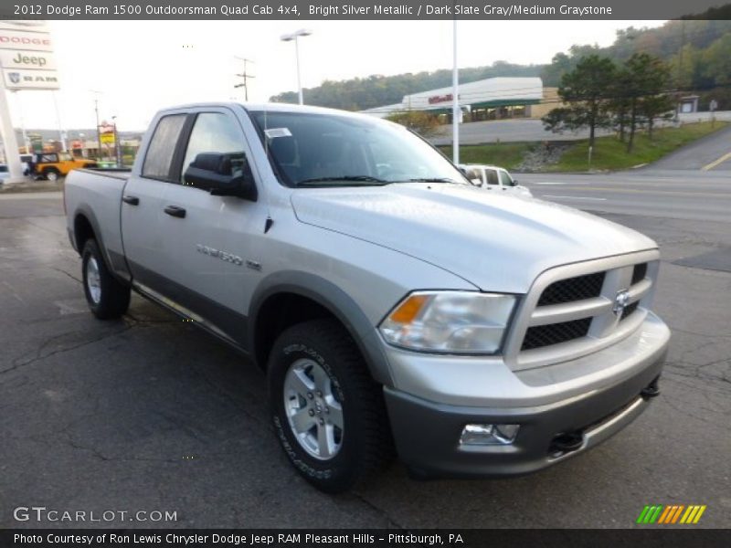 Bright Silver Metallic / Dark Slate Gray/Medium Graystone 2012 Dodge Ram 1500 Outdoorsman Quad Cab 4x4