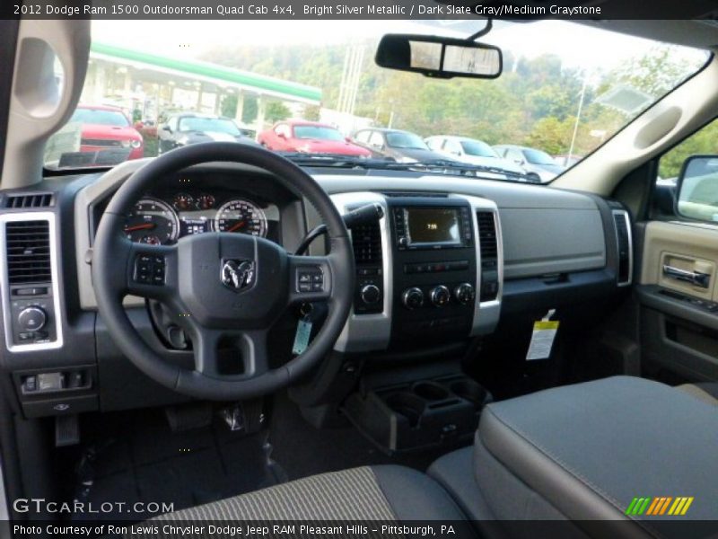 Bright Silver Metallic / Dark Slate Gray/Medium Graystone 2012 Dodge Ram 1500 Outdoorsman Quad Cab 4x4