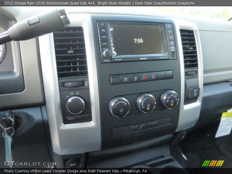 Bright Silver Metallic / Dark Slate Gray/Medium Graystone 2012 Dodge Ram 1500 Outdoorsman Quad Cab 4x4