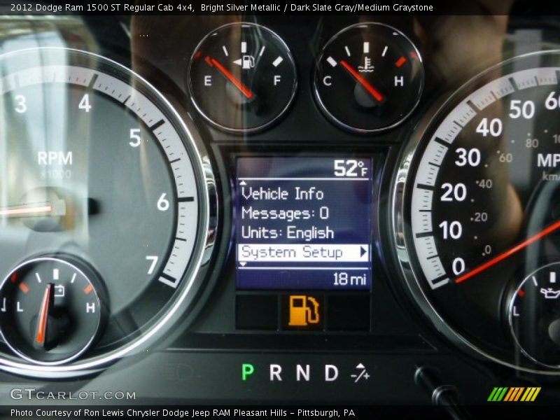 Bright Silver Metallic / Dark Slate Gray/Medium Graystone 2012 Dodge Ram 1500 ST Regular Cab 4x4