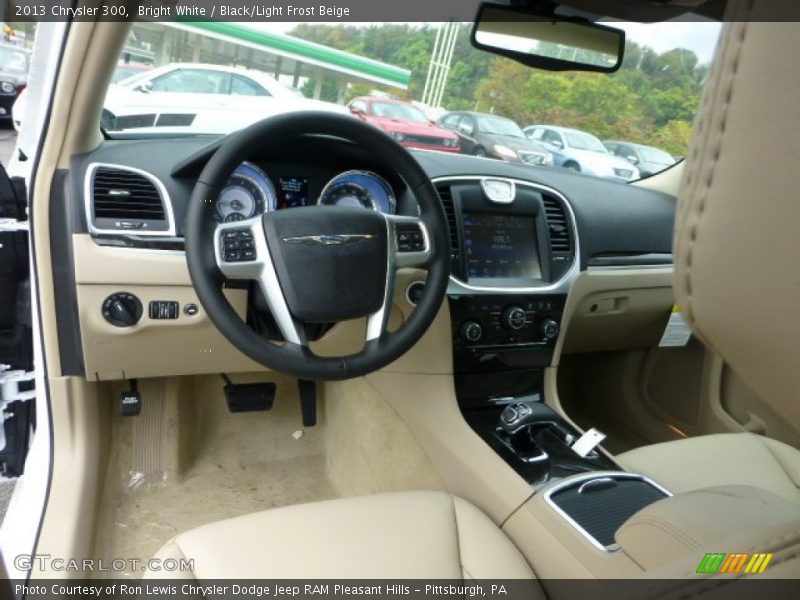 Bright White / Black/Light Frost Beige 2013 Chrysler 300
