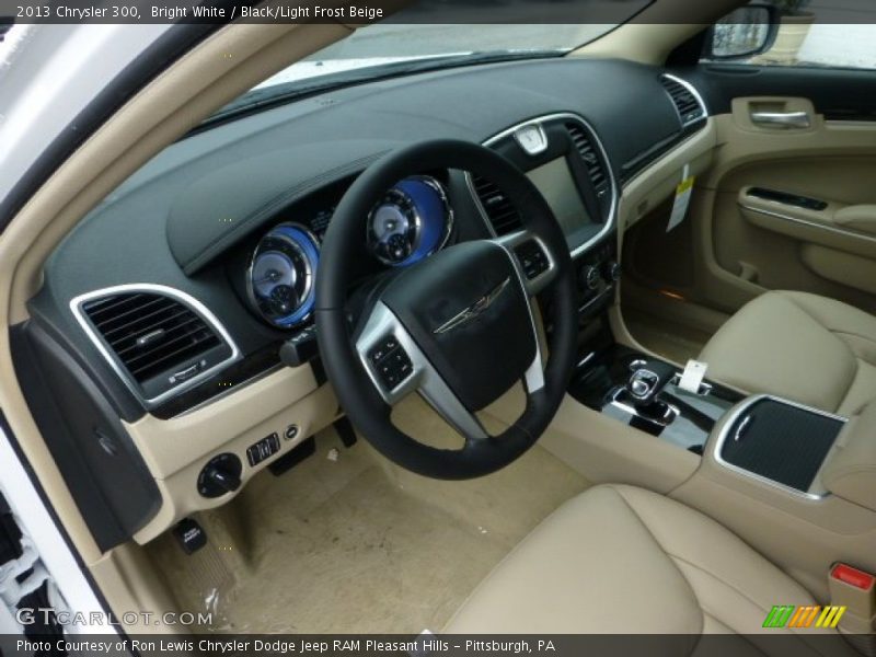 Bright White / Black/Light Frost Beige 2013 Chrysler 300