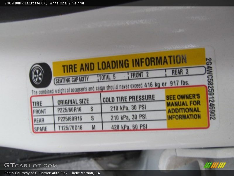 White Opal / Neutral 2009 Buick LaCrosse CX