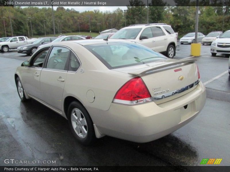 Gold Mist Metallic / Neutral Beige 2008 Chevrolet Impala LT