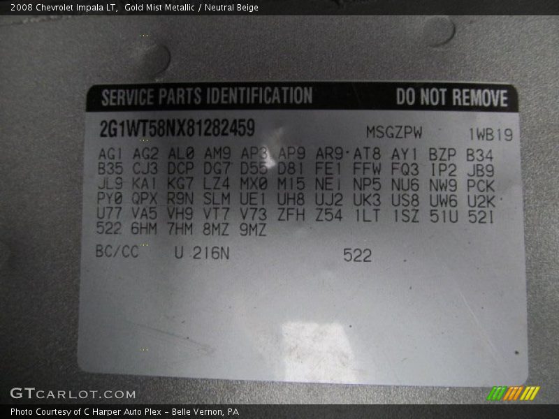 Gold Mist Metallic / Neutral Beige 2008 Chevrolet Impala LT