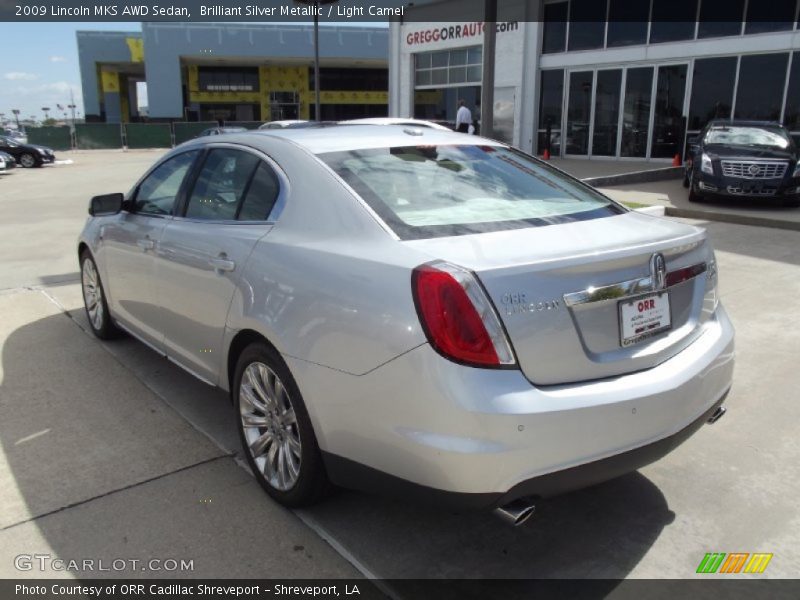 Brilliant Silver Metallic / Light Camel 2009 Lincoln MKS AWD Sedan