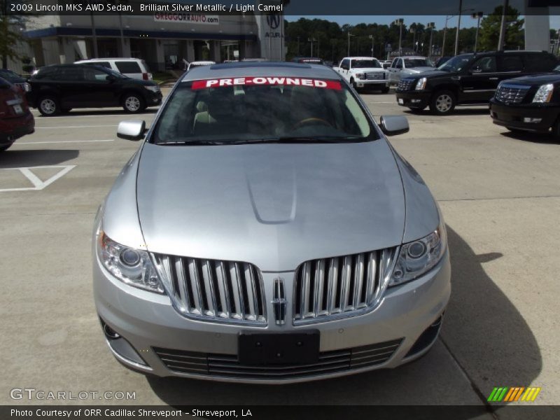 Brilliant Silver Metallic / Light Camel 2009 Lincoln MKS AWD Sedan