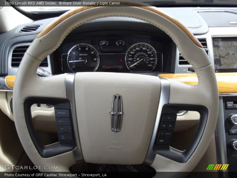 Brilliant Silver Metallic / Light Camel 2009 Lincoln MKS AWD Sedan