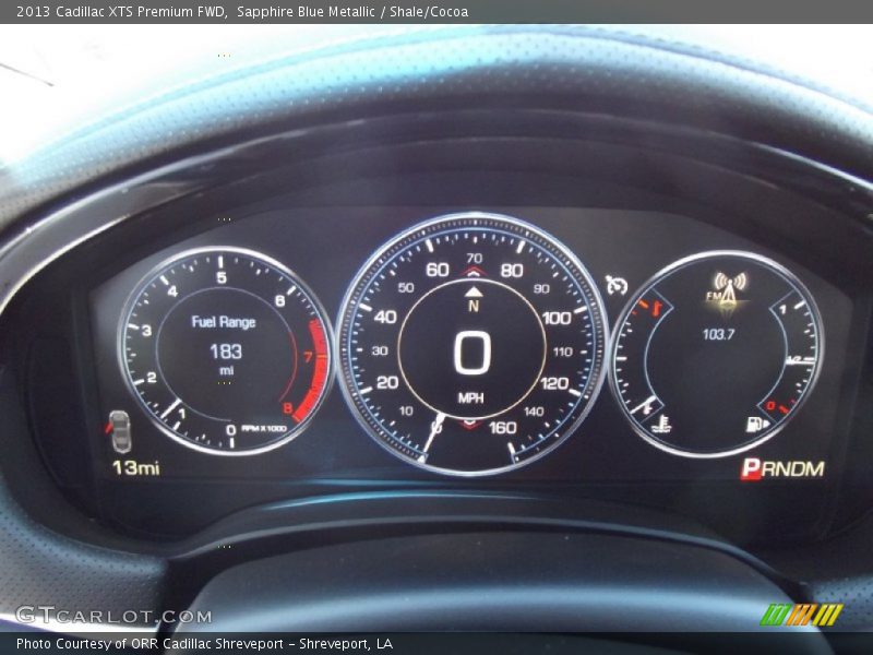 Sapphire Blue Metallic / Shale/Cocoa 2013 Cadillac XTS Premium FWD