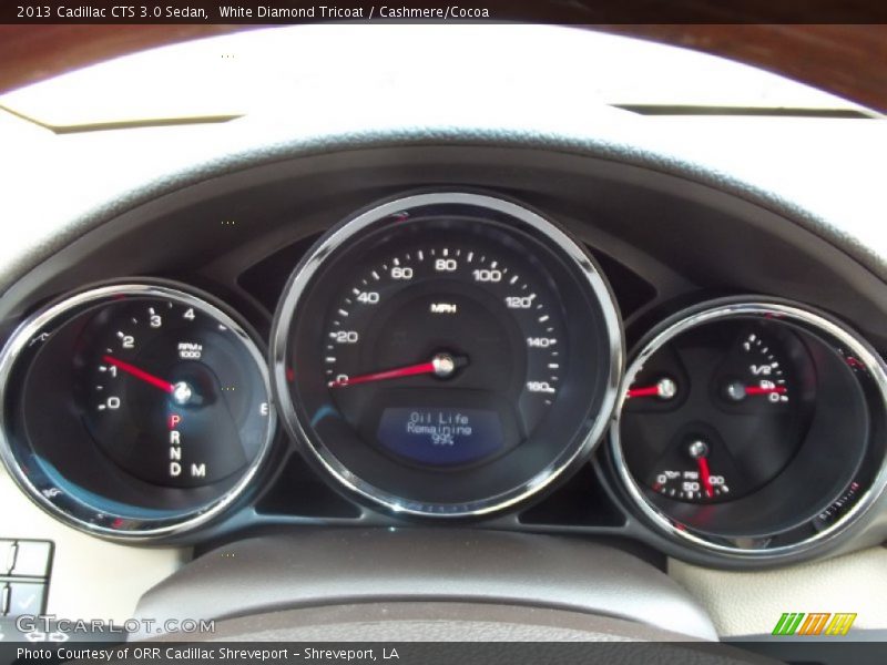 White Diamond Tricoat / Cashmere/Cocoa 2013 Cadillac CTS 3.0 Sedan