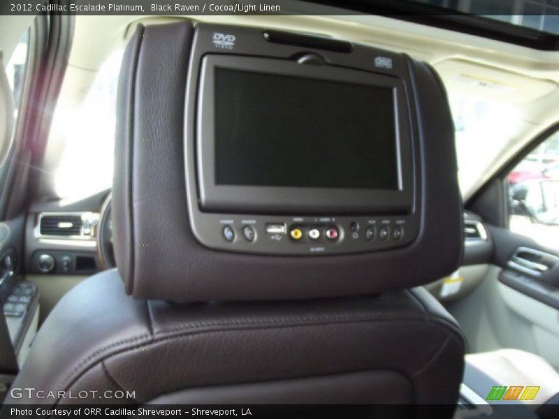 Black Raven / Cocoa/Light Linen 2012 Cadillac Escalade Platinum