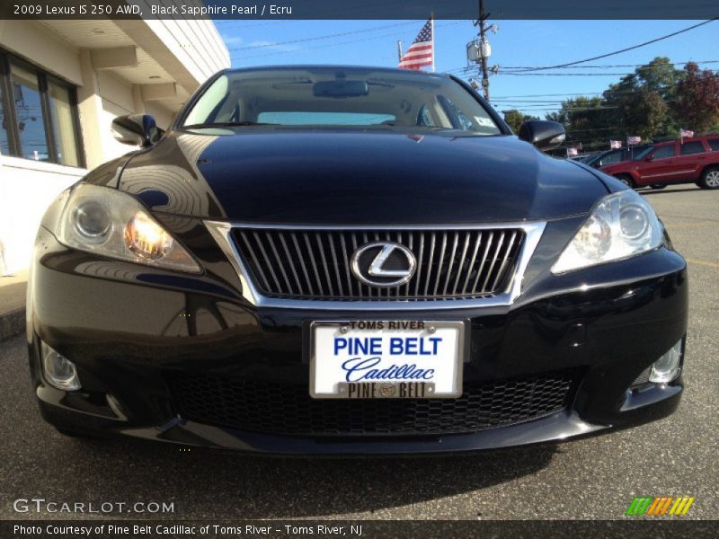 Black Sapphire Pearl / Ecru 2009 Lexus IS 250 AWD