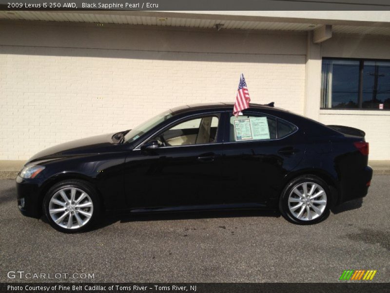 Black Sapphire Pearl / Ecru 2009 Lexus IS 250 AWD