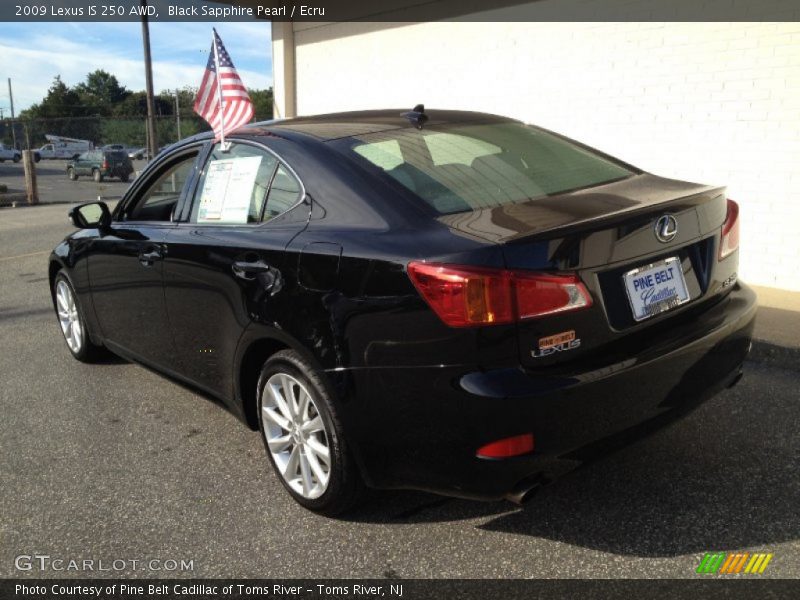 Black Sapphire Pearl / Ecru 2009 Lexus IS 250 AWD