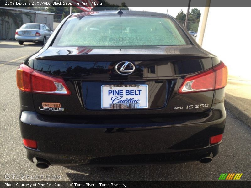 Black Sapphire Pearl / Ecru 2009 Lexus IS 250 AWD