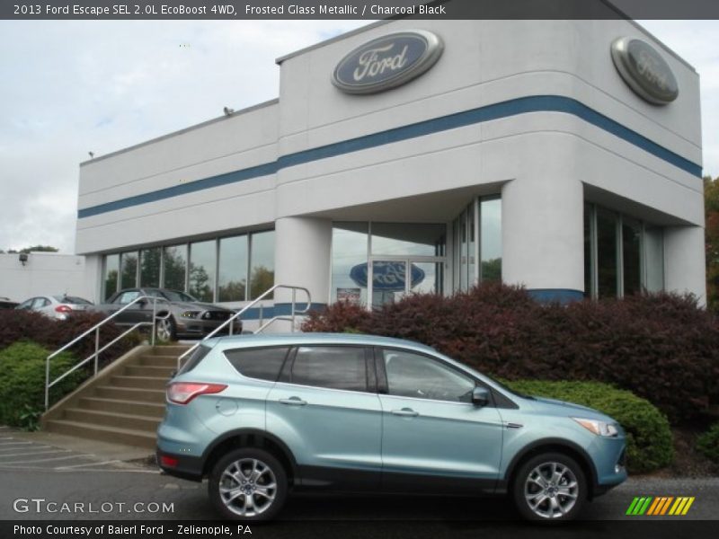 Frosted Glass Metallic / Charcoal Black 2013 Ford Escape SEL 2.0L EcoBoost 4WD