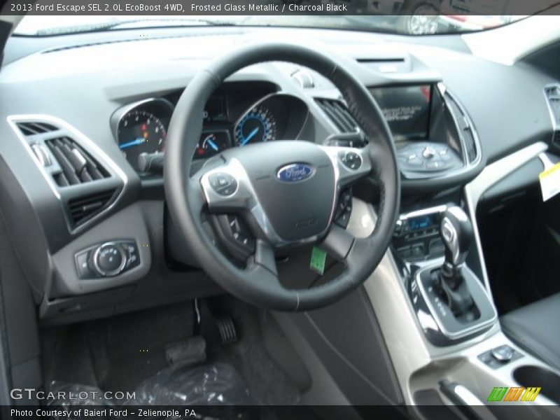 Frosted Glass Metallic / Charcoal Black 2013 Ford Escape SEL 2.0L EcoBoost 4WD