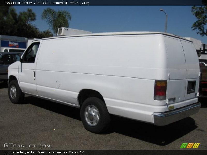 White / Gray 1993 Ford E Series Van E350 Commercial