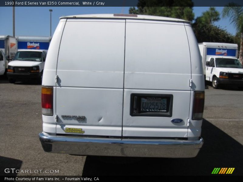 White / Gray 1993 Ford E Series Van E350 Commercial