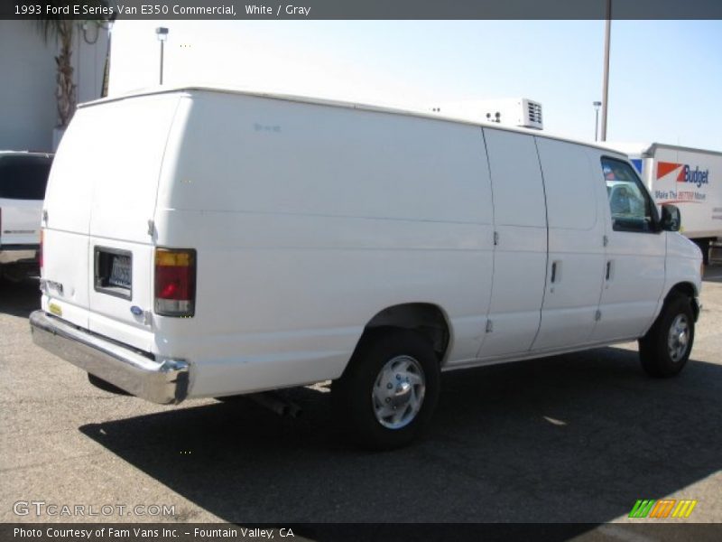 White / Gray 1993 Ford E Series Van E350 Commercial