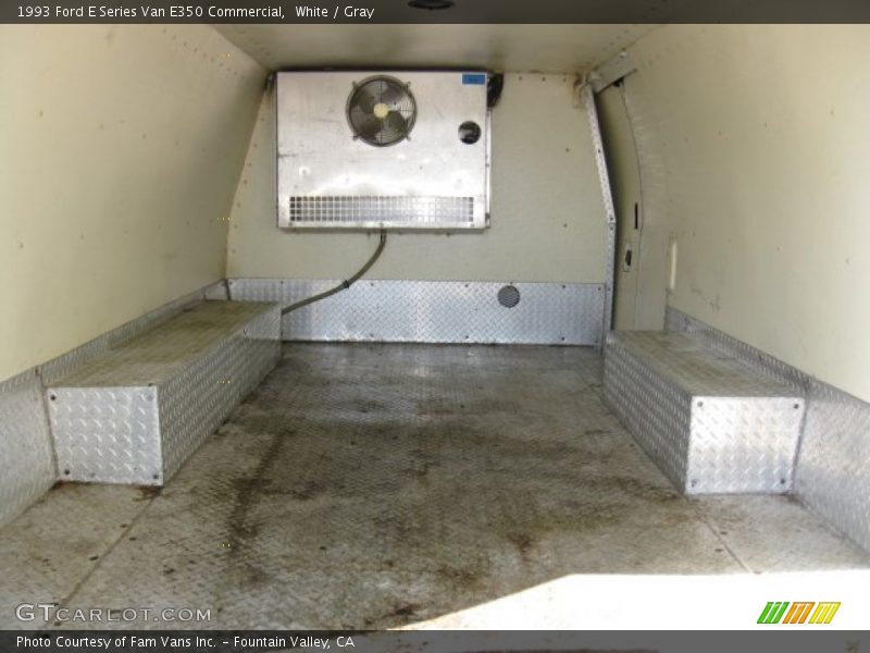 White / Gray 1993 Ford E Series Van E350 Commercial