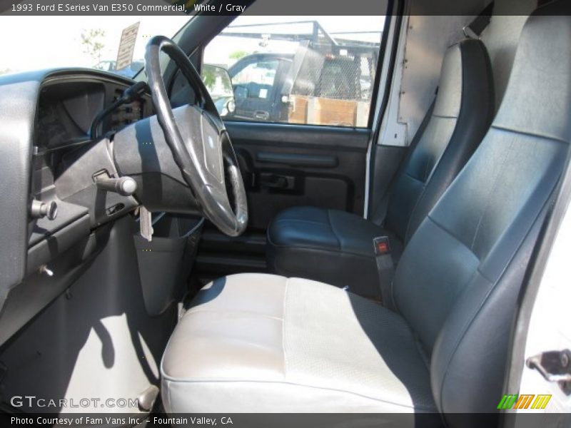 White / Gray 1993 Ford E Series Van E350 Commercial