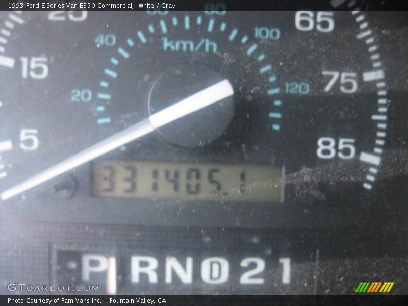 White / Gray 1993 Ford E Series Van E350 Commercial