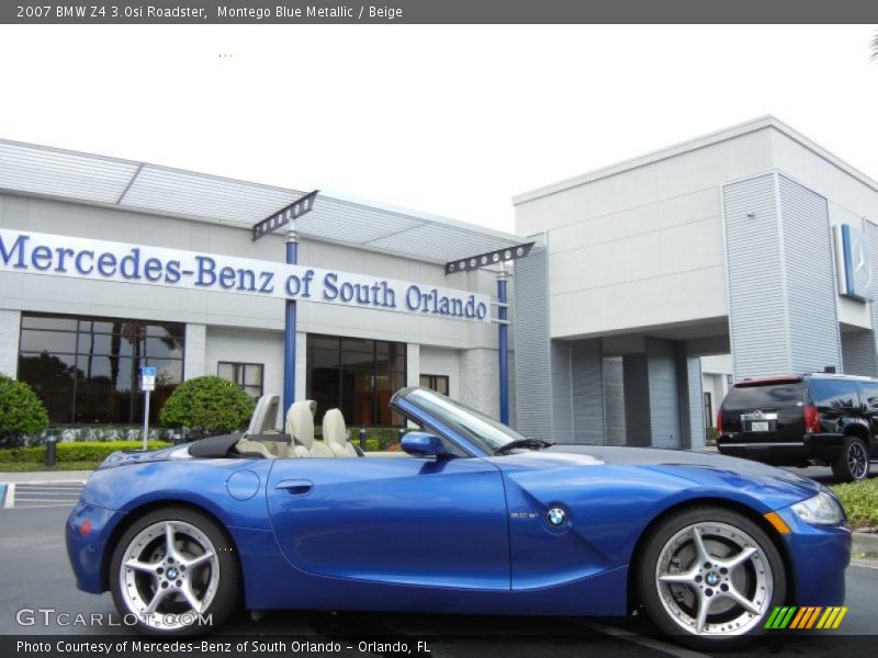 Montego Blue Metallic / Beige 2007 BMW Z4 3.0si Roadster