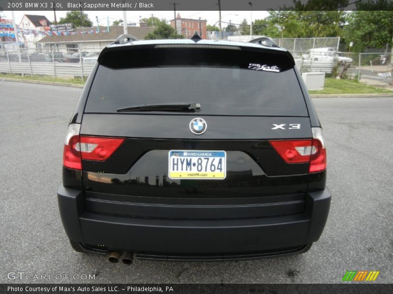 Black Sapphire Metallic / Black 2005 BMW X3 3.0i