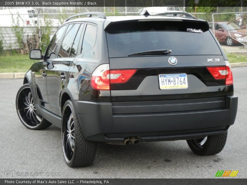Black Sapphire Metallic / Black 2005 BMW X3 3.0i