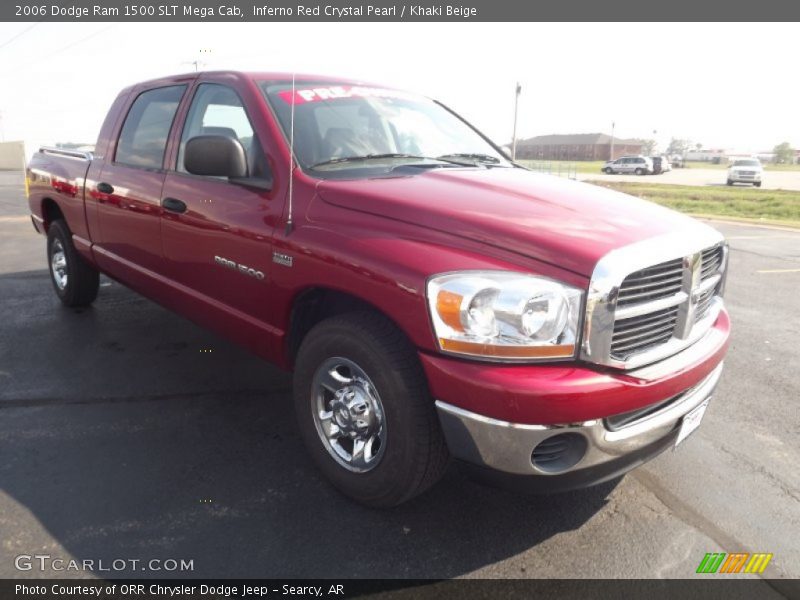 Inferno Red Crystal Pearl / Khaki Beige 2006 Dodge Ram 1500 SLT Mega Cab