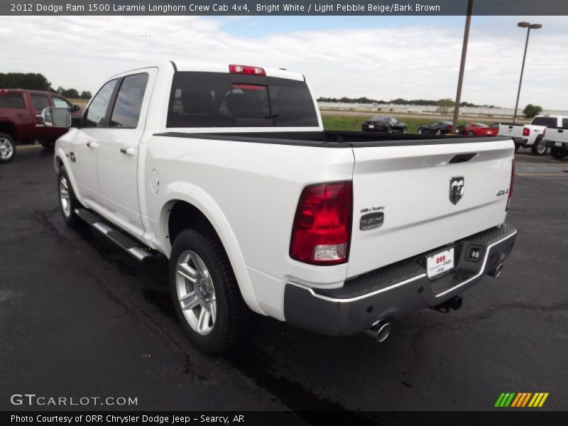 Bright White / Light Pebble Beige/Bark Brown 2012 Dodge Ram 1500 Laramie Longhorn Crew Cab 4x4