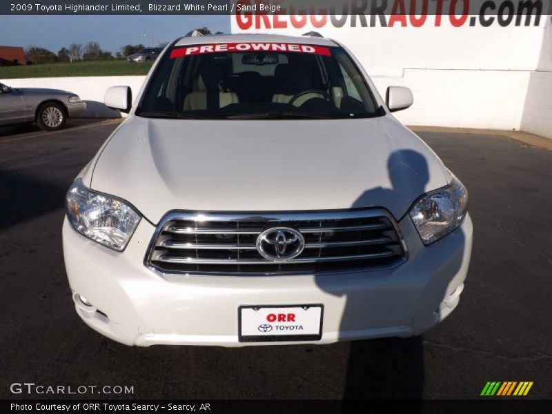 Blizzard White Pearl / Sand Beige 2009 Toyota Highlander Limited