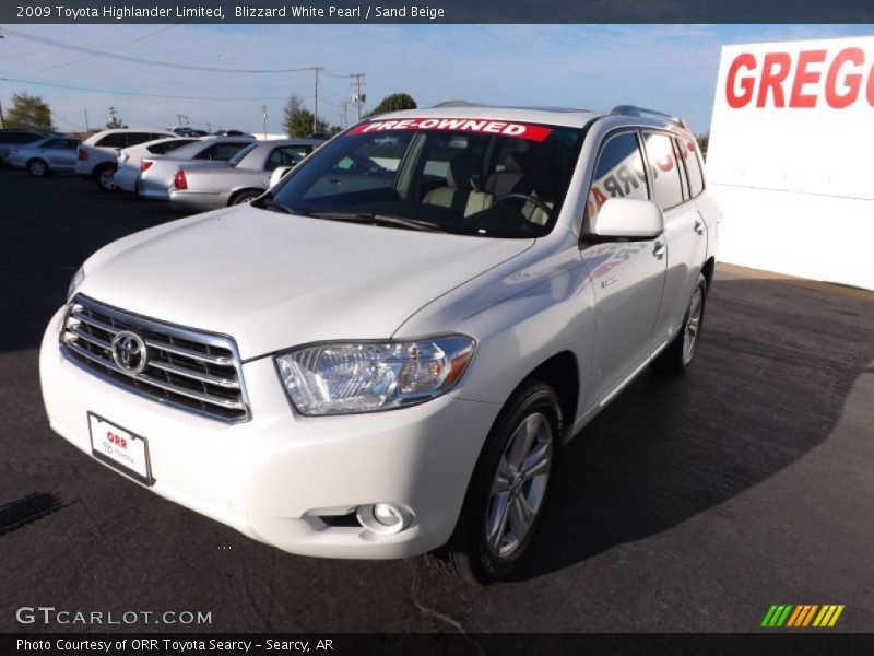 Blizzard White Pearl / Sand Beige 2009 Toyota Highlander Limited